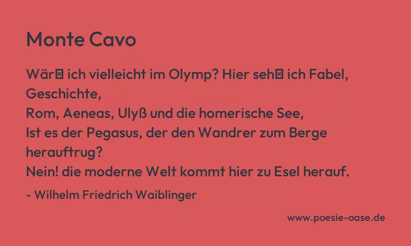 Gedicht: Monte Cavo von Wilhelm Friedrich Waiblinger