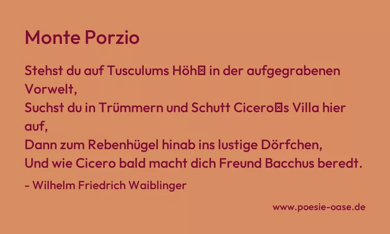 Gedicht: Monte Porzio von Wilhelm Friedrich Waiblinger