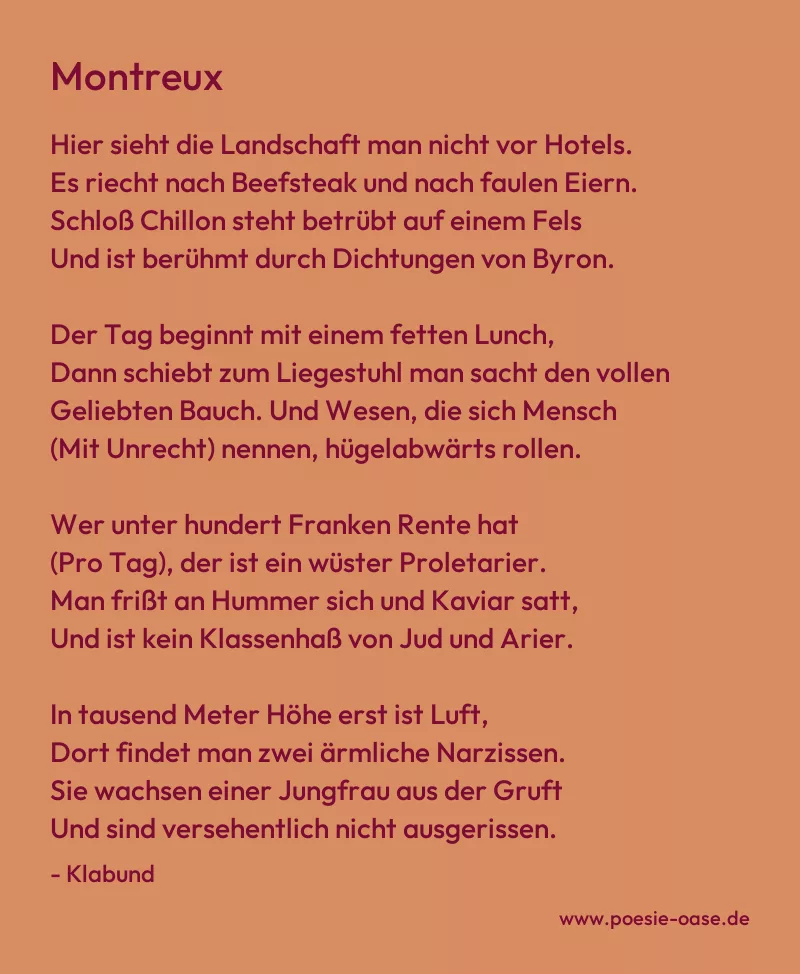Gedicht: Montreux von Klabund