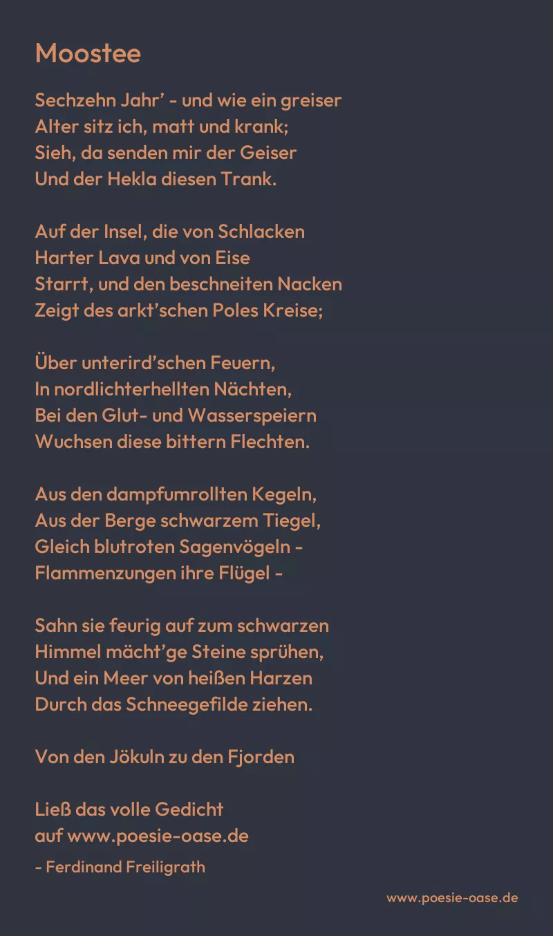 Gedicht: Moostee von Ferdinand Freiligrath