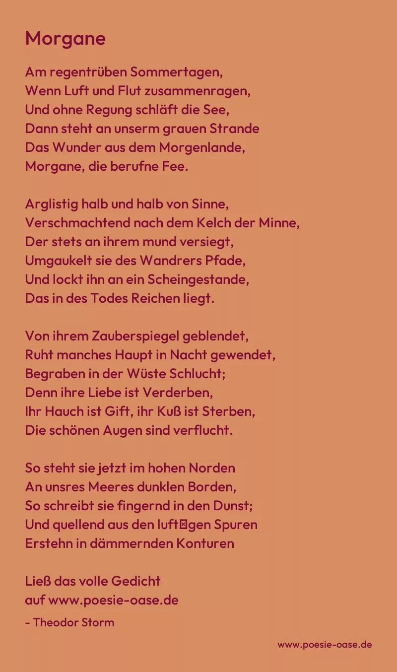 Gedicht: Morgane von Theodor Storm