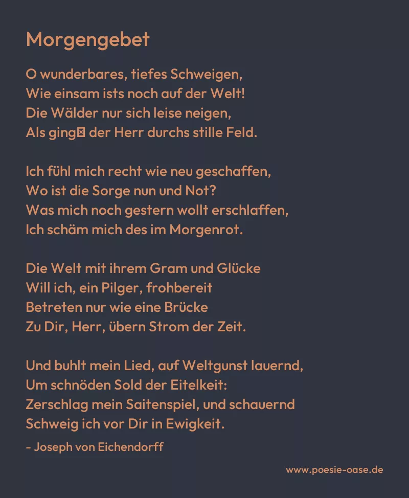 Gedicht: Morgengebet von Joseph von Eichendorff
