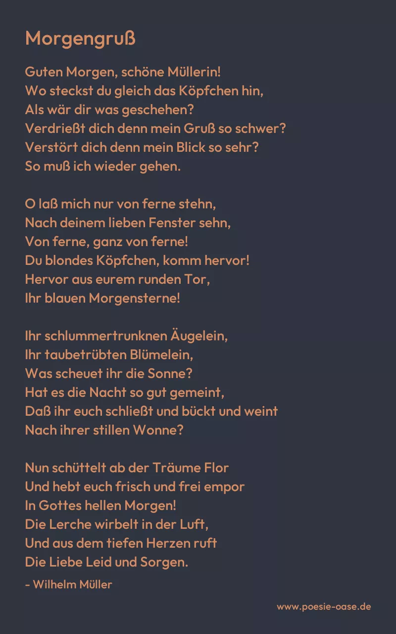 Gedicht: Morgengruß von Wilhelm Müller