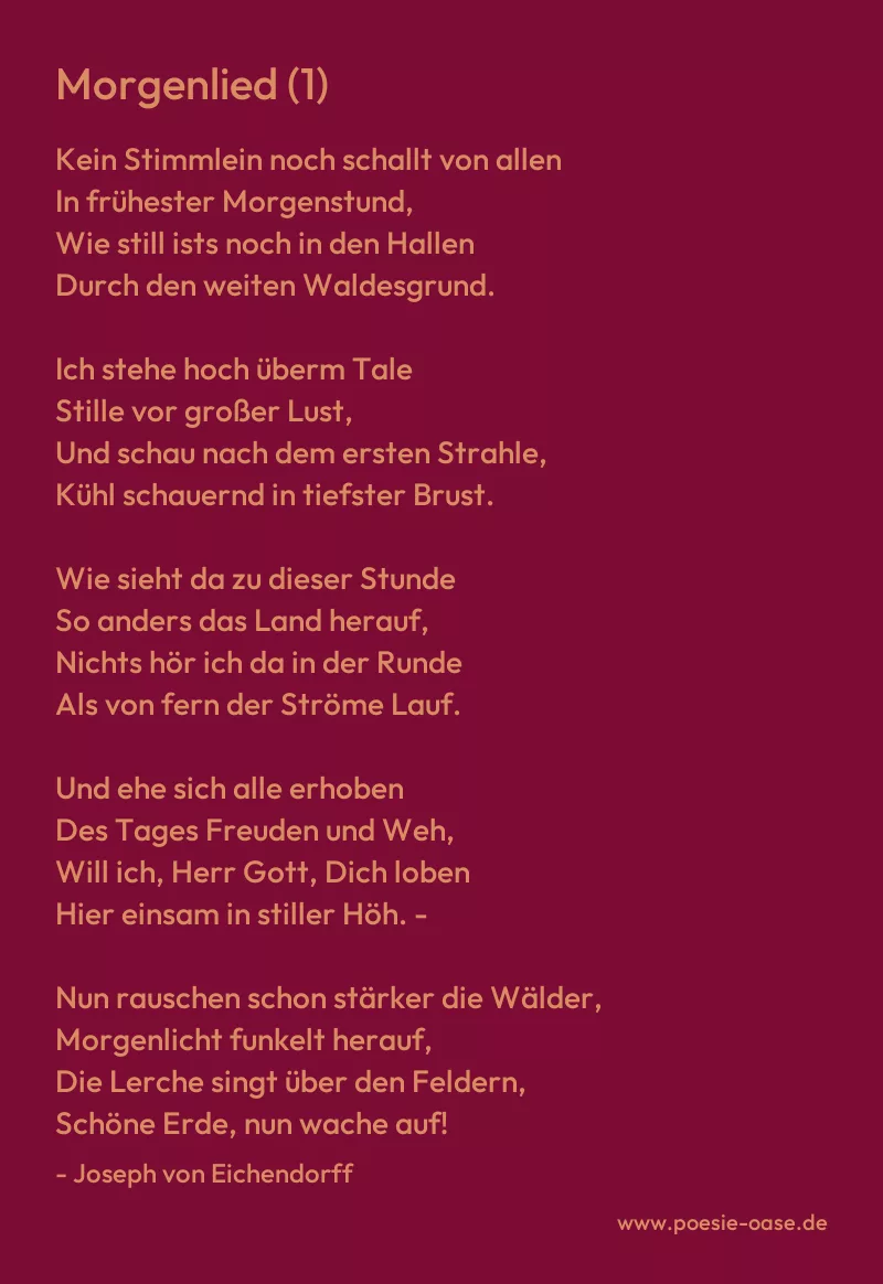 Gedicht: Morgenlied (1) von Joseph von Eichendorff