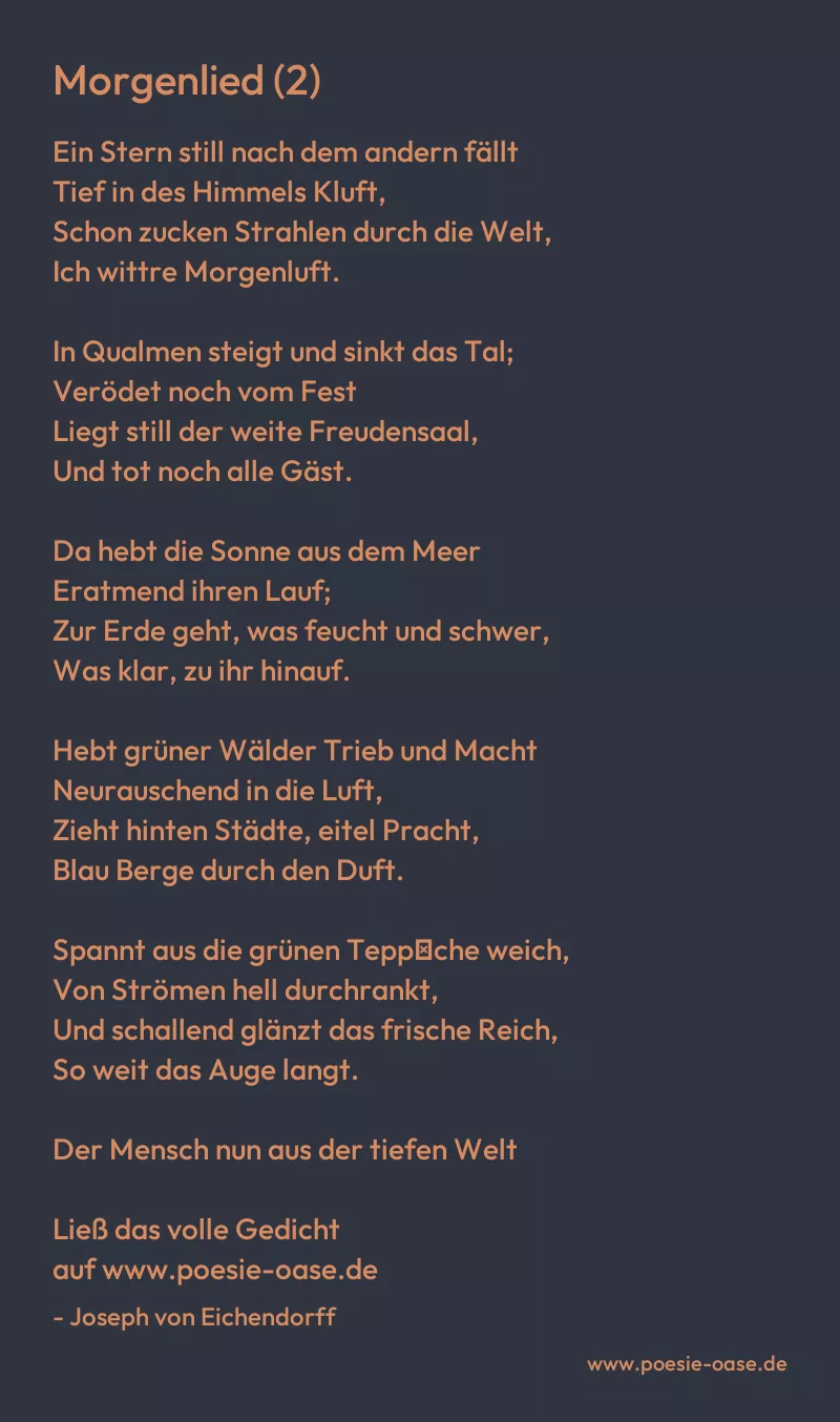 Gedicht: Morgenlied (2) von Joseph von Eichendorff