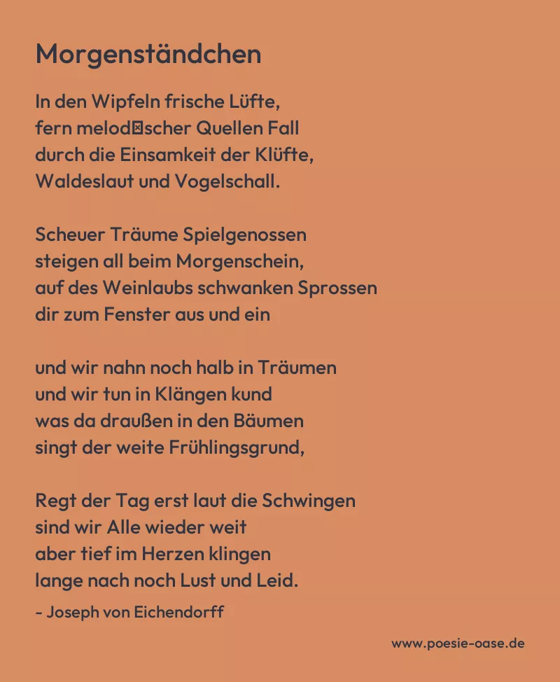 Gedicht: Morgenständchen von Joseph von Eichendorff