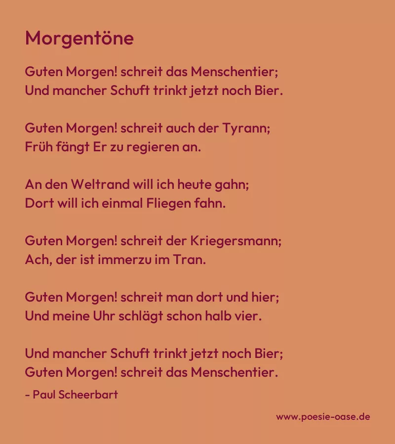 Gedicht: Morgentöne von Paul Scheerbart