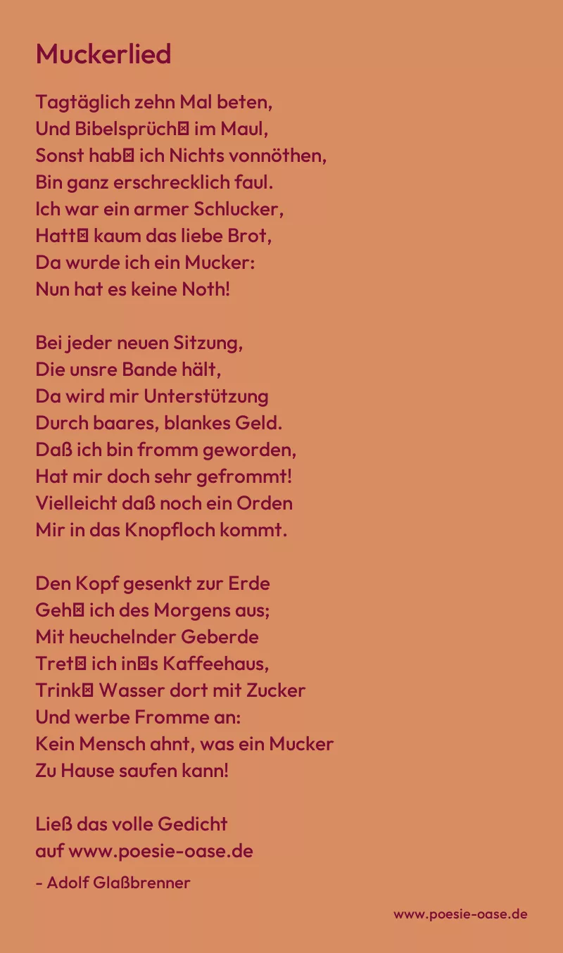 Gedicht: Muckerlied von Adolf Glaßbrenner