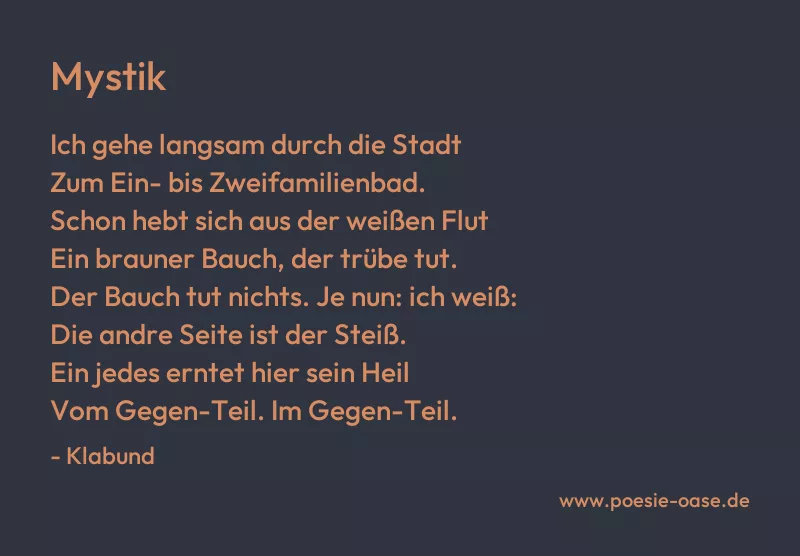 Gedicht: Mystik von Klabund