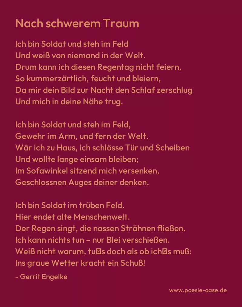 Gedicht: Nach schwerem Traum von Gerrit Engelke