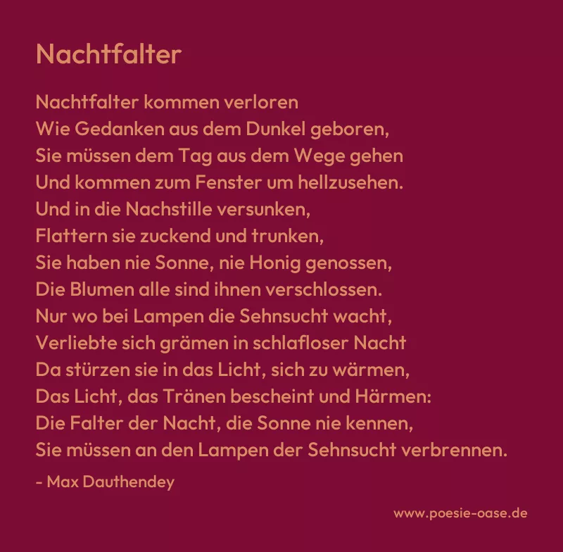 Gedicht: Nachtfalter von Max Dauthendey