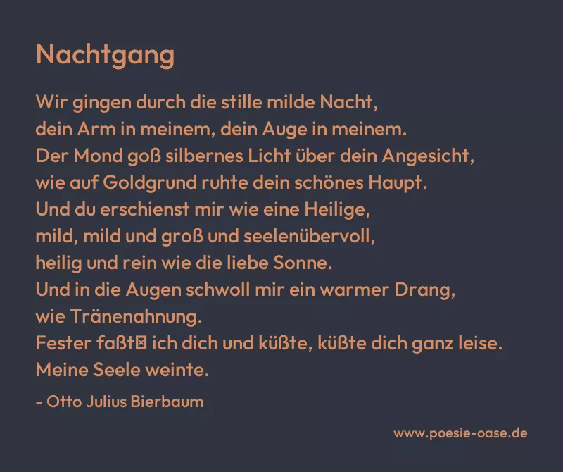 Gedicht: Nachtgang von Otto Julius Bierbaum