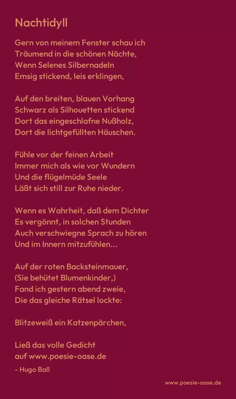 Gedicht: Nachtidyll von Hugo Ball