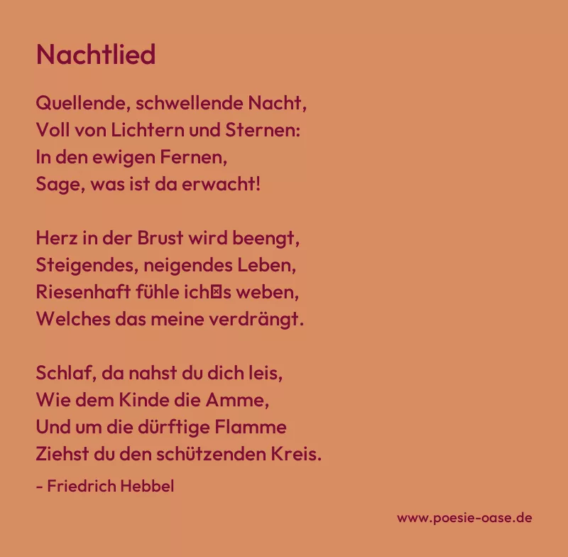 Gedicht: Nachtlied von Friedrich Hebbel
