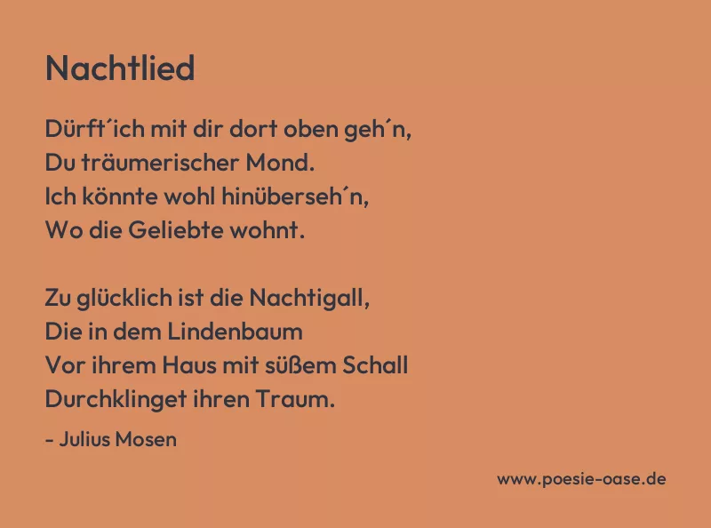 Gedicht: Nachtlied von Julius Mosen