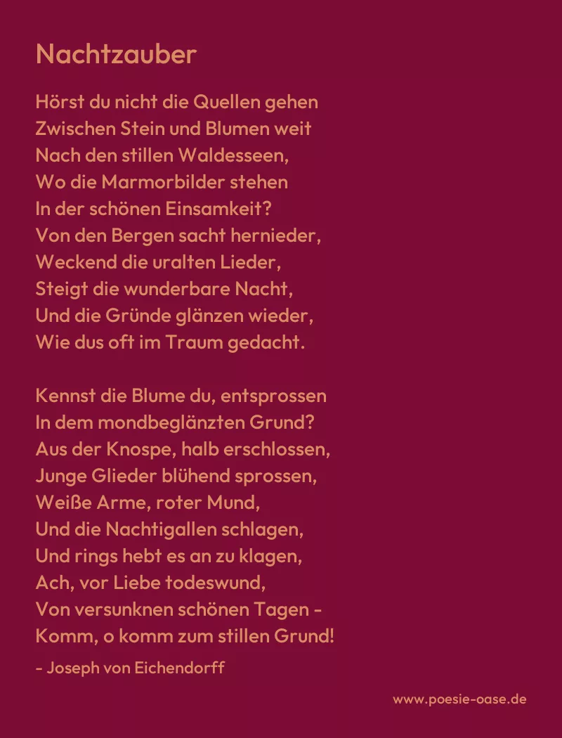 Gedicht: Nachtzauber von Joseph von Eichendorff