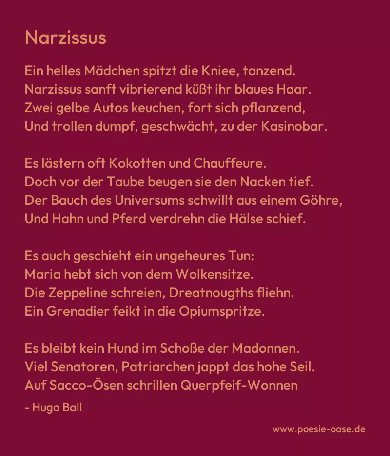Gedicht: Narzissus von Hugo Ball