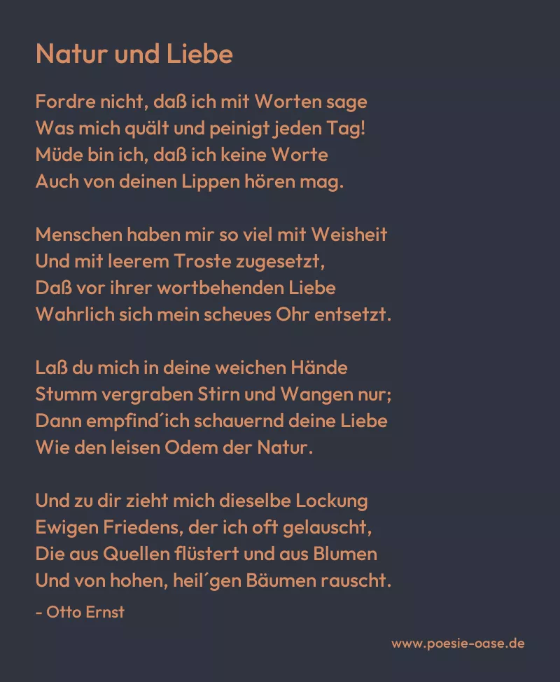 Gedicht: Natur und Liebe von Otto Ernst