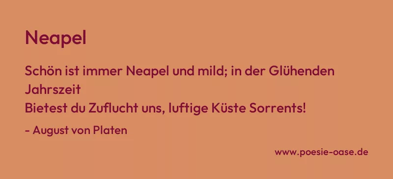 Gedicht: Neapel von August von Platen