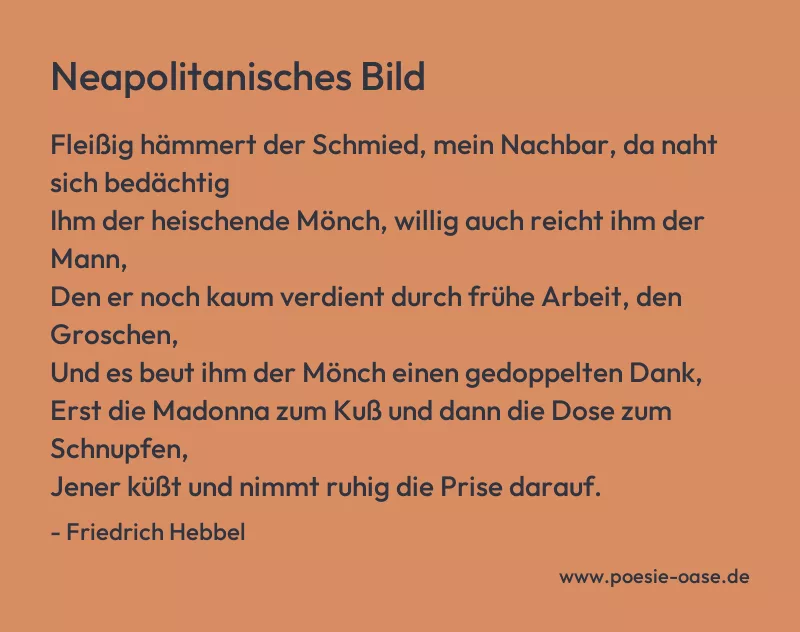 Gedicht: Neapolitanisches Bild von Friedrich Hebbel