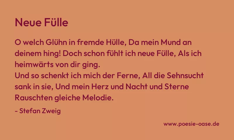 Gedicht: Neue Fülle von Stefan Zweig
