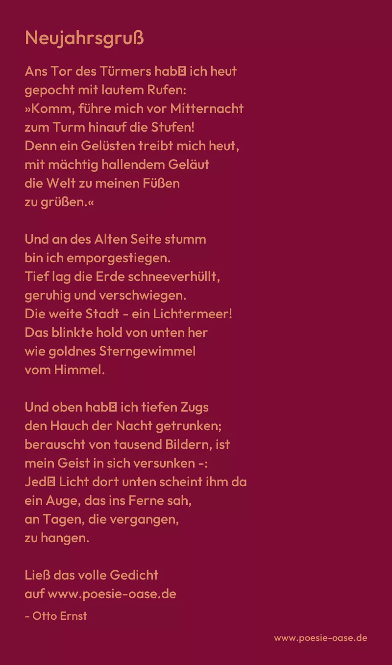 Gedicht: Neujahrsgruß von Otto Ernst