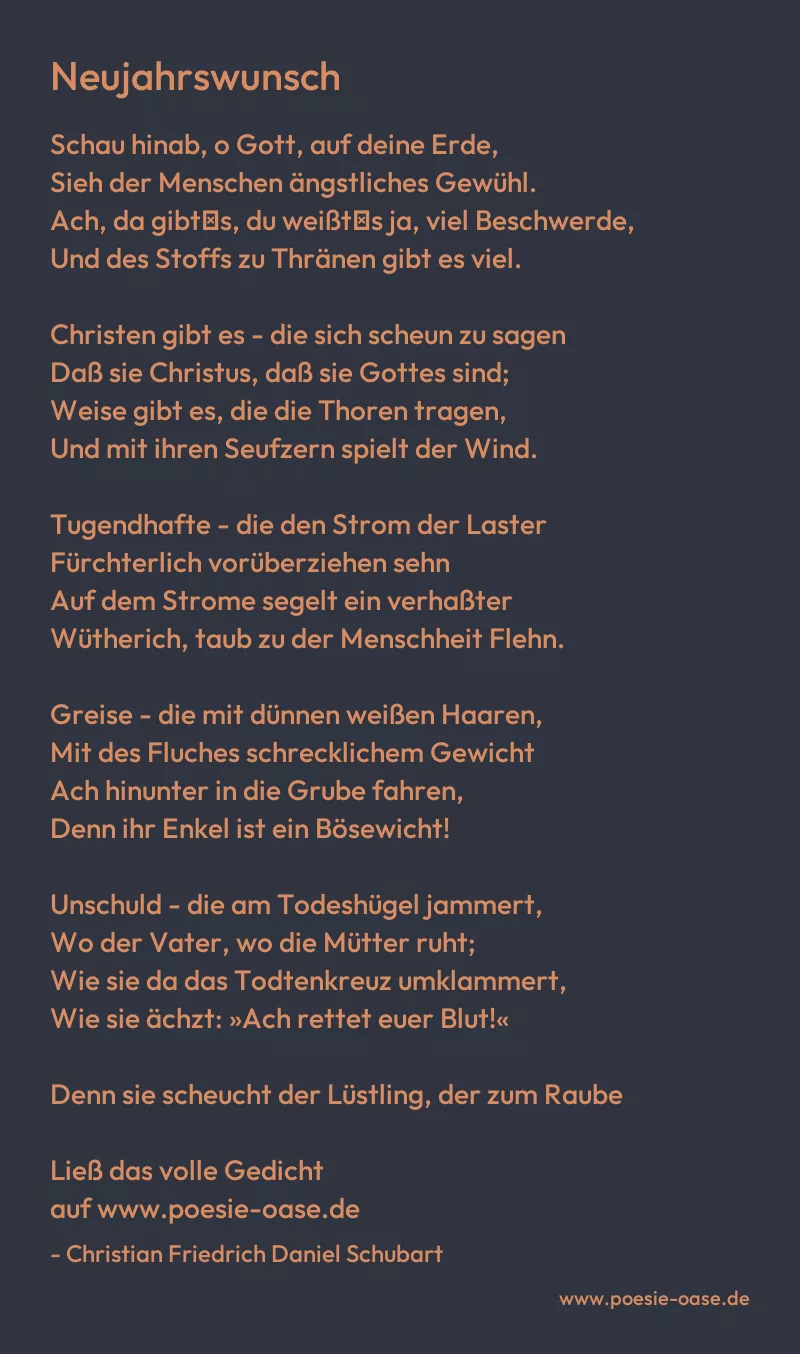 Gedicht: Neujahrswunsch von Christian Friedrich Daniel Schubart