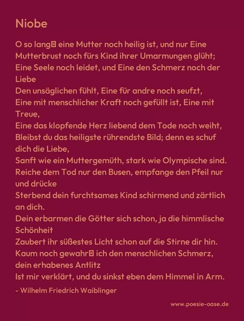 Gedicht: Niobe von Wilhelm Friedrich Waiblinger