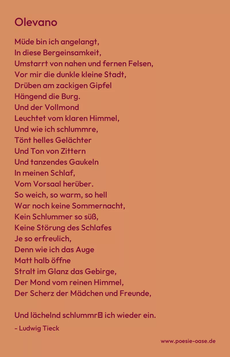 Gedicht: Olevano von Ludwig Tieck