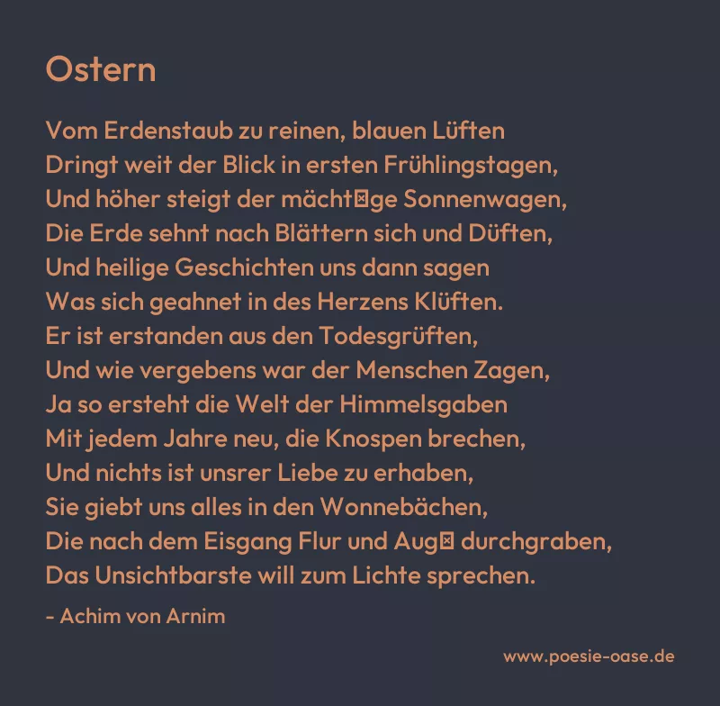 Gedicht: Ostern von Achim von Arnim