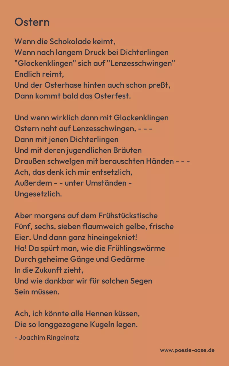 Gedicht: Ostern von Joachim Ringelnatz