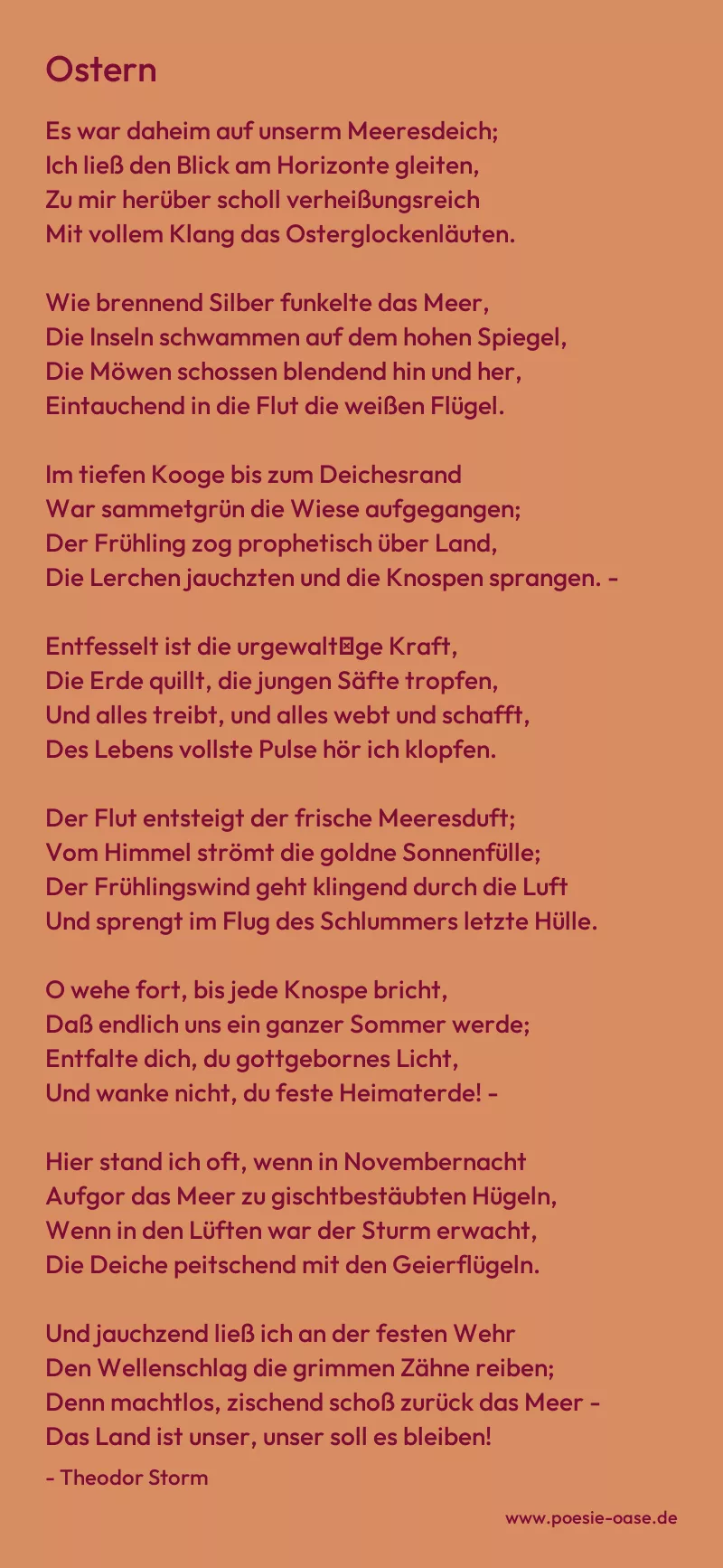 Gedicht: Ostern von Theodor Storm
