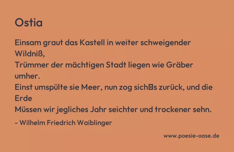 Gedicht: Ostia von Wilhelm Friedrich Waiblinger