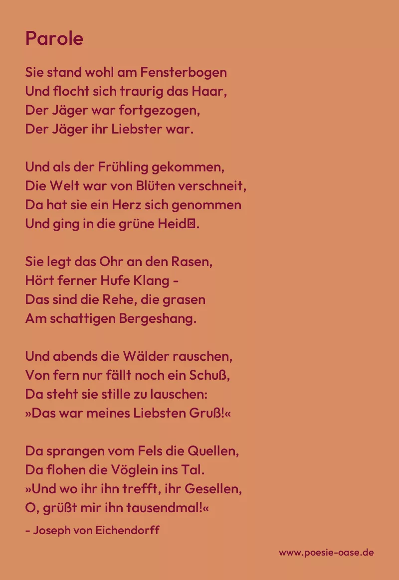 Gedicht: Parole von Joseph von Eichendorff