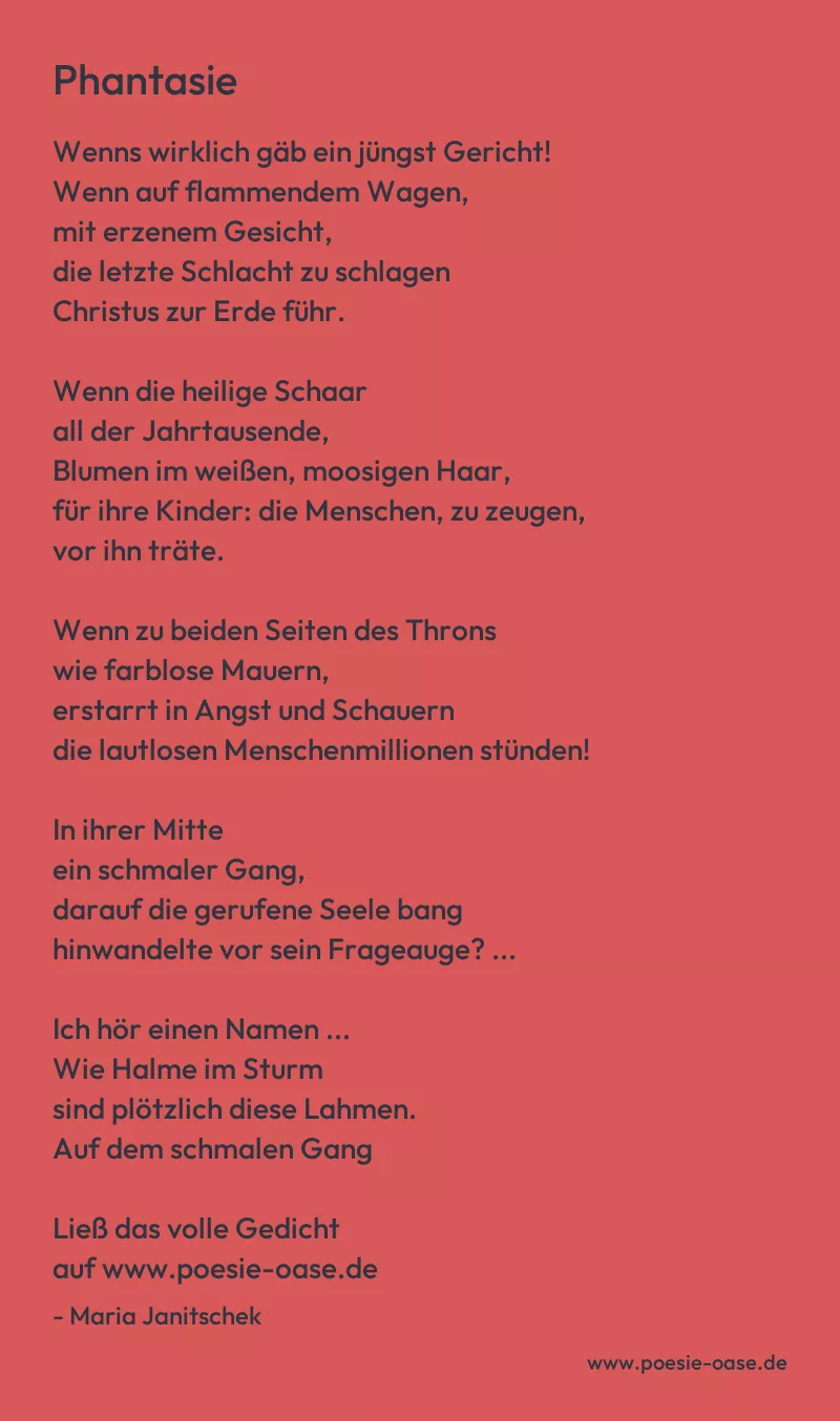 Gedicht: Phantasie von Maria Janitschek