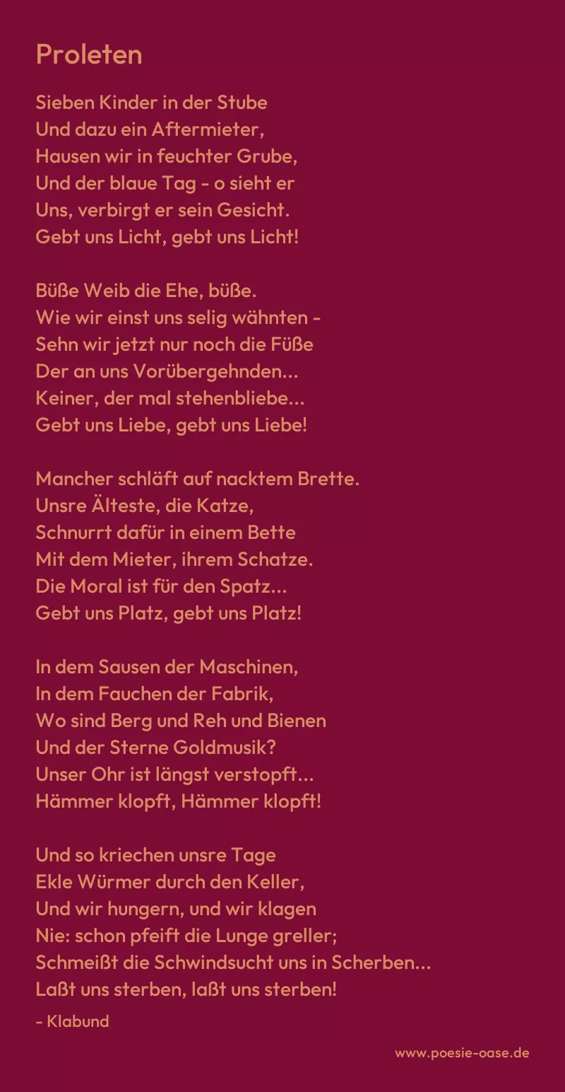 Gedicht: Proleten von Klabund