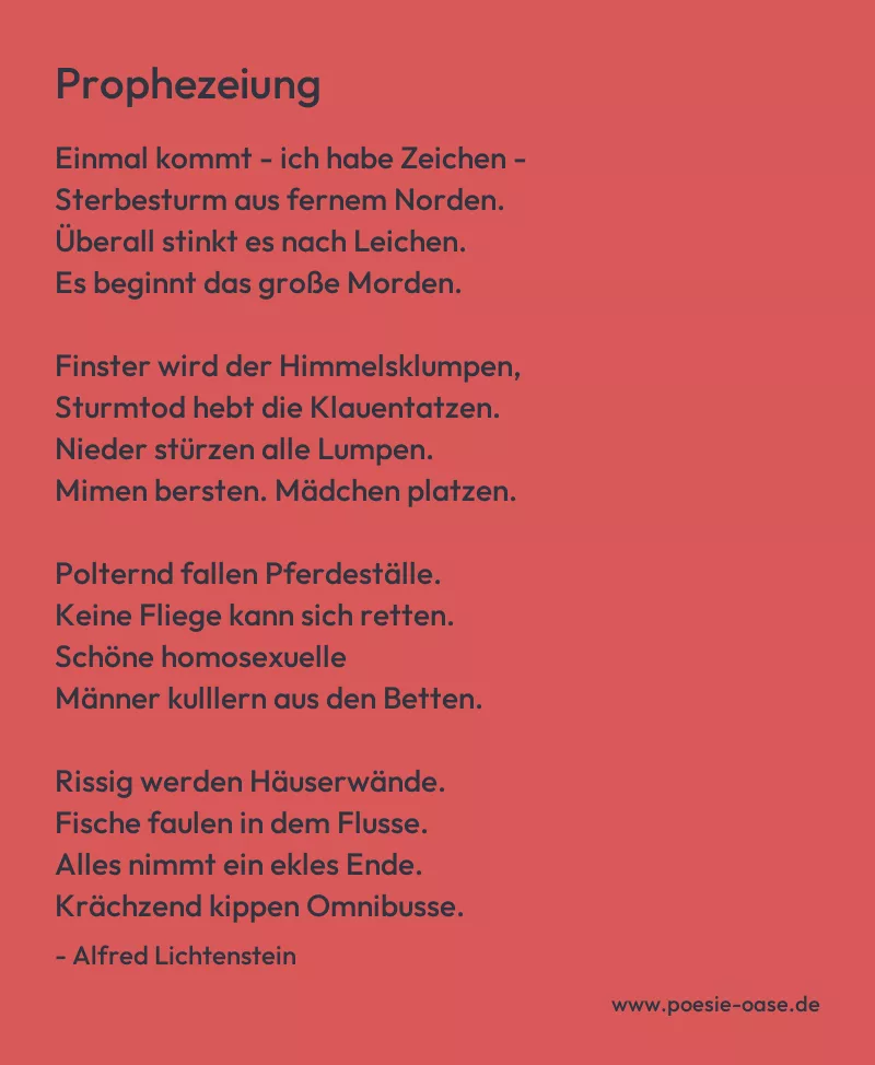 Gedicht: Prophezeiung von Alfred Lichtenstein