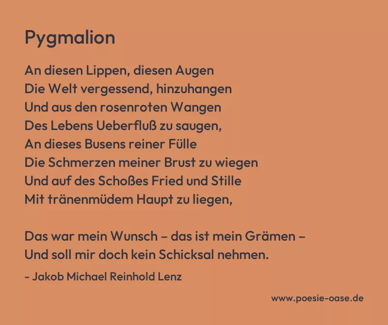 Gedicht: Pygmalion von Jakob Michael Reinhold Lenz