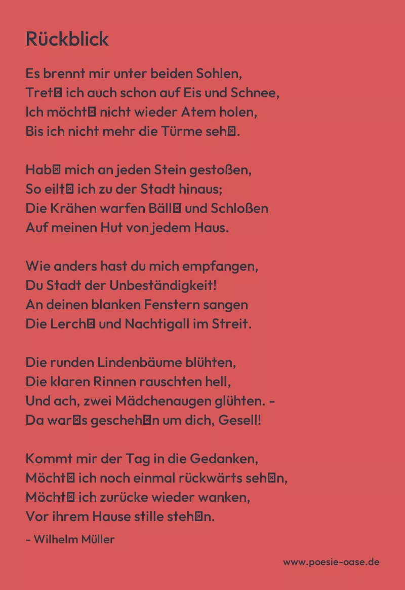 Gedicht: Rückblick von Wilhelm Müller
