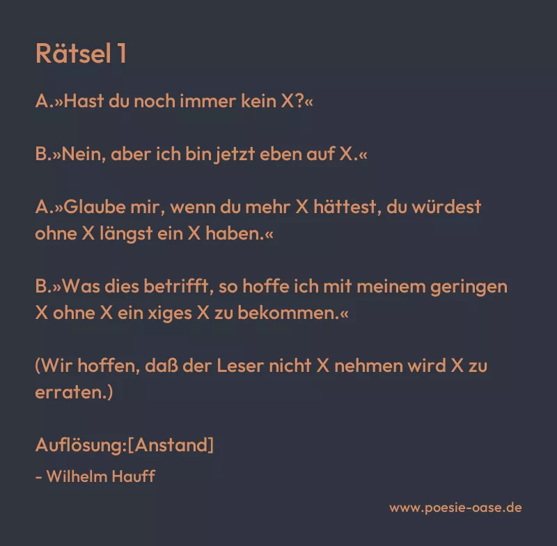 Gedicht: Rätsel 1 von Wilhelm Hauff