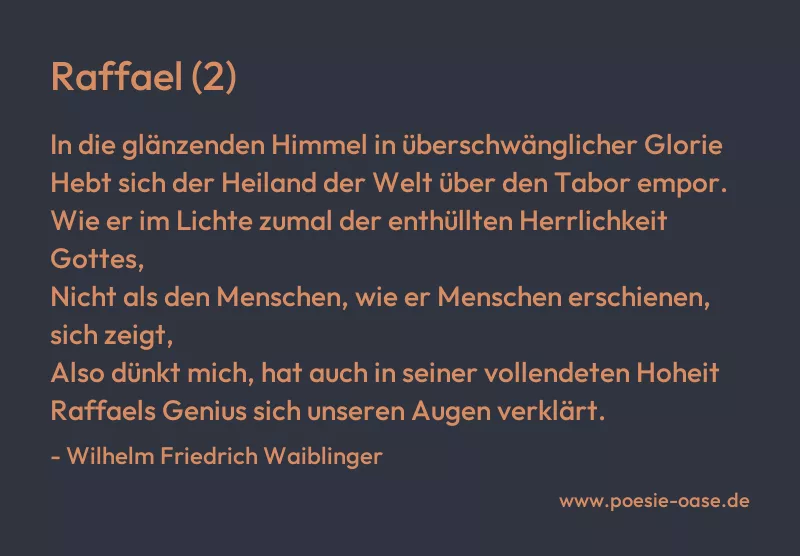 Gedicht: Raffael (2) von Wilhelm Friedrich Waiblinger