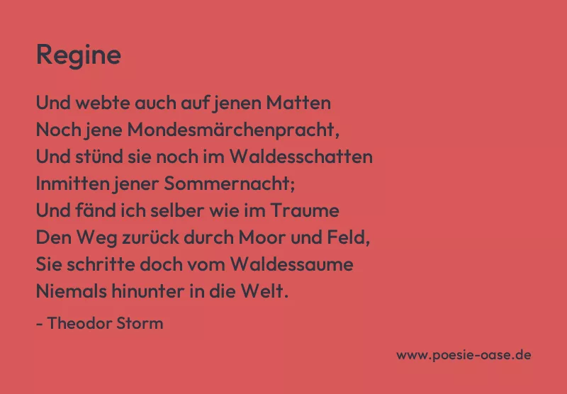 Gedicht: Regine von Theodor Storm