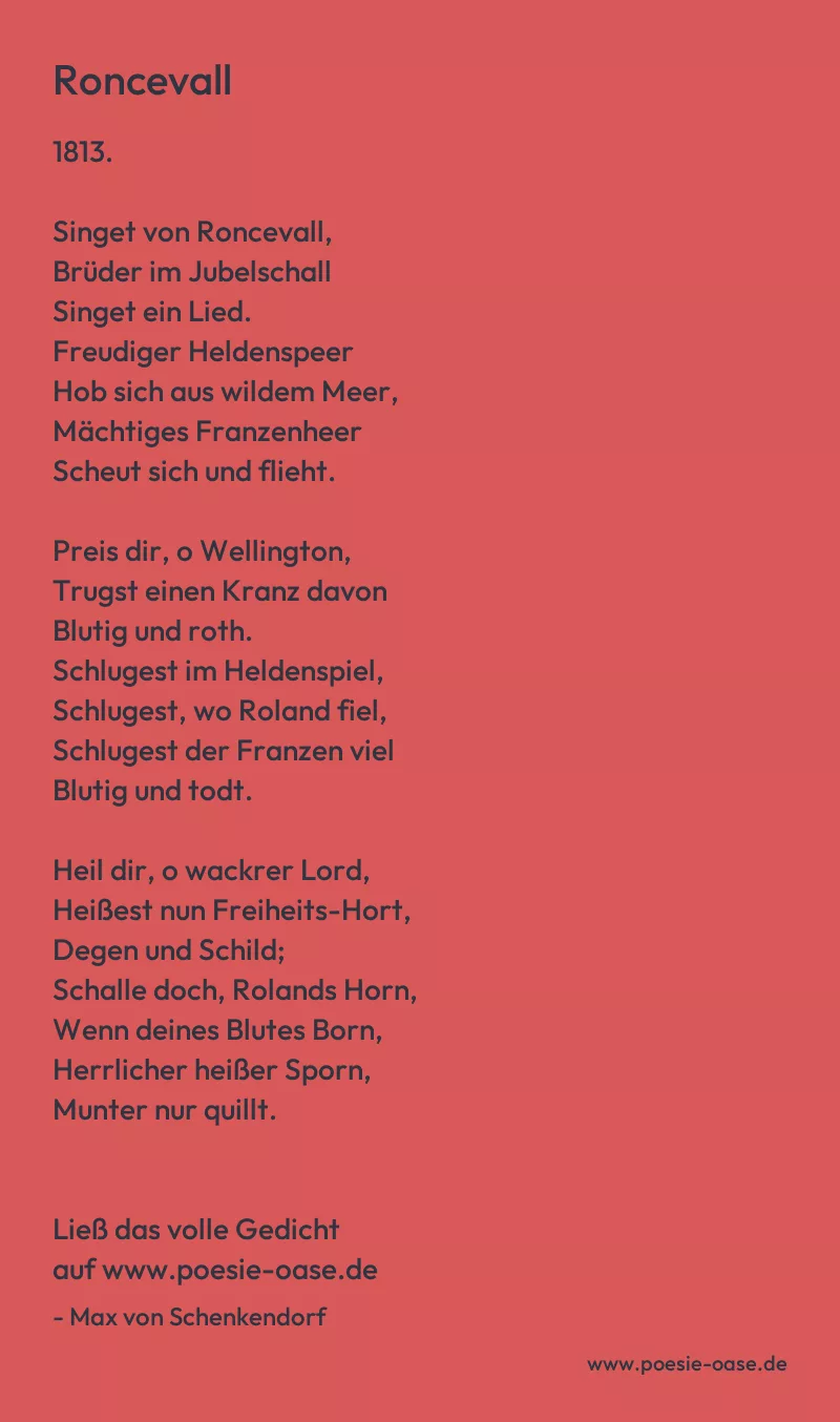 Gedicht: Roncevall von Max von Schenkendorf