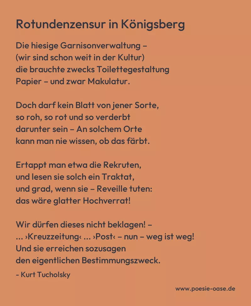 Gedicht: Rotundenzensur in Königsberg von Kurt Tucholsky