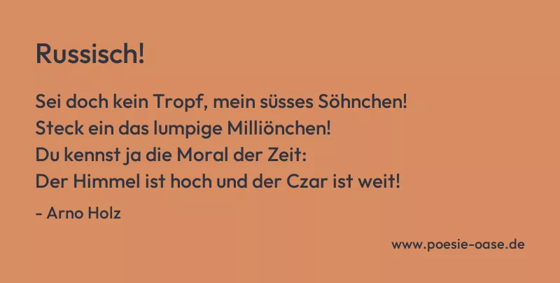 Gedicht: Russisch! von Arno Holz