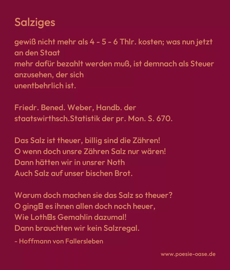 Gedicht: Salziges von Hoffmann von Fallersleben