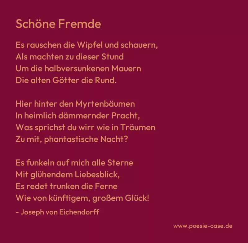 Gedicht: Schöne Fremde von Joseph von Eichendorff