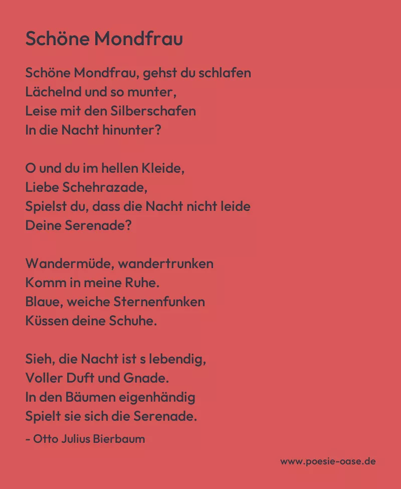 Gedicht: Schöne Mondfrau von Otto Julius Bierbaum