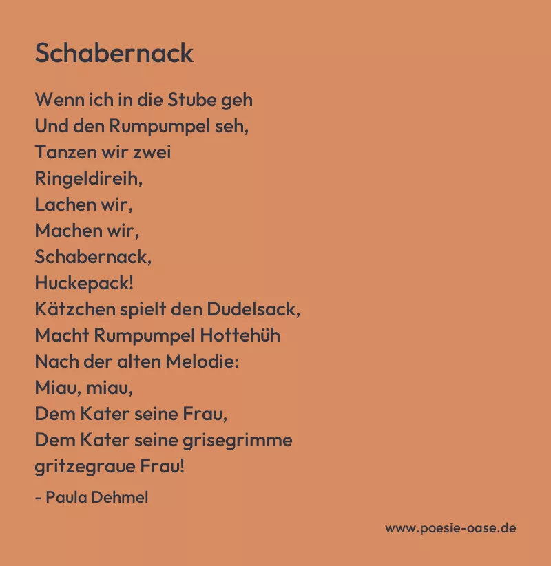 Gedicht: Schabernack von Paula Dehmel