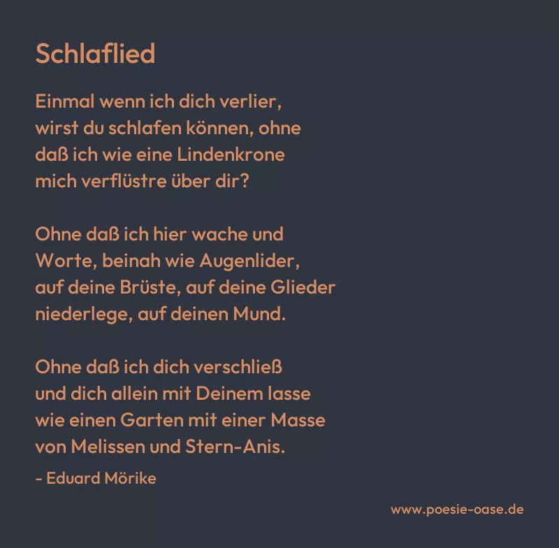 Gedicht: Schlaflied von Eduard Mörike